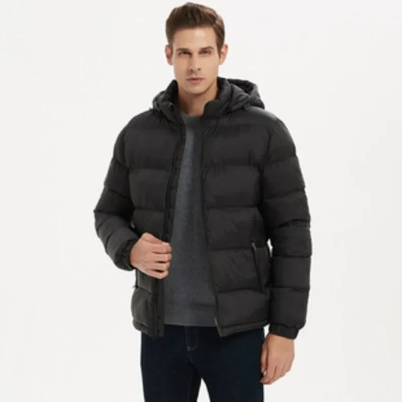 Herr Vinterjacka – Vadderad Puffer med Huva