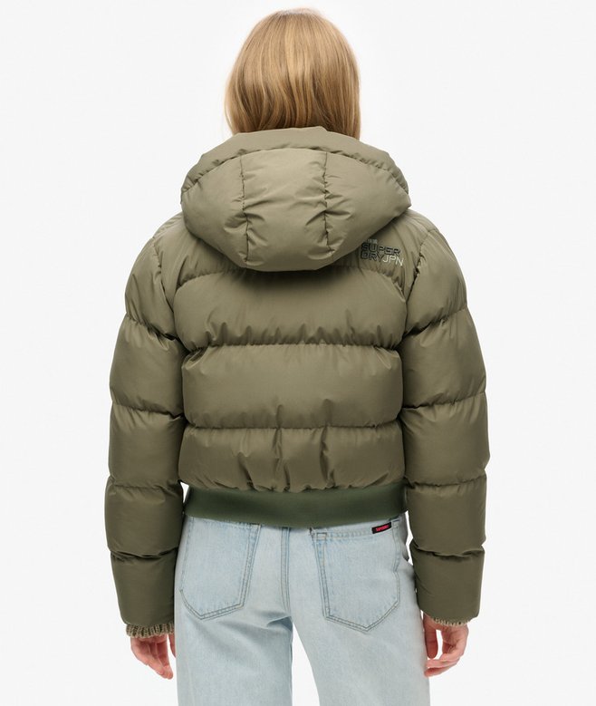 Dam Vinterdunjacka med Huva – Finns i Khaki, Svart & Vit